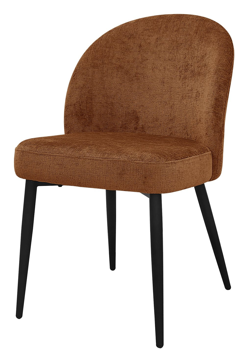 Cleo Rust Chenille Fabric Dining Chair with Black Legs (Pair)