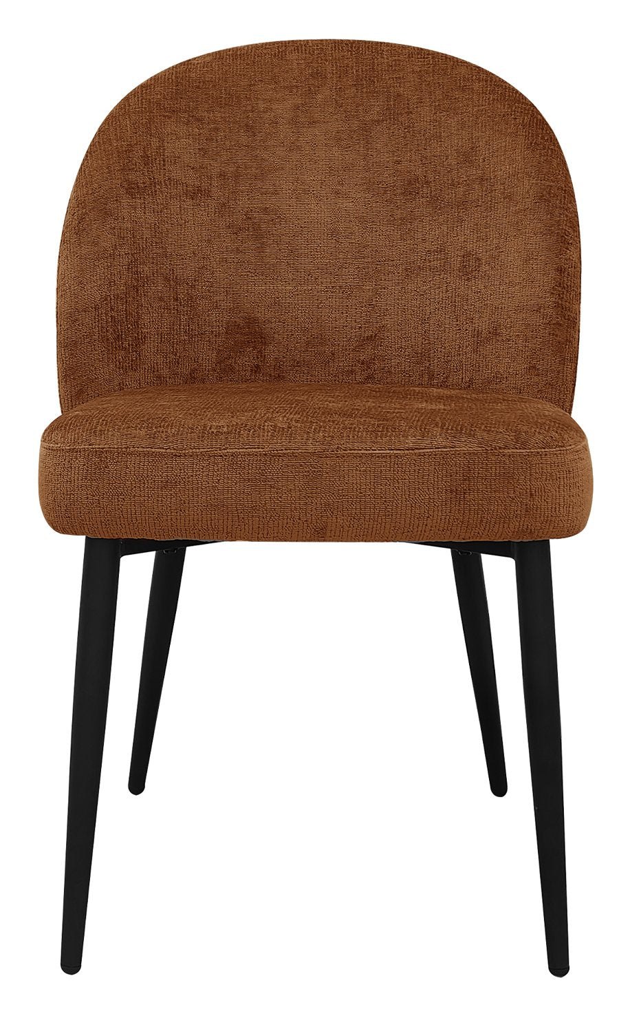 Cleo Rust Chenille Fabric Dining Chair with Black Legs (Pair) - Home Furniture Interiors
