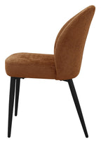 Cleo Rust Chenille Fabric Dining Chair with Black Legs (Pair) - Home Furniture Interiors