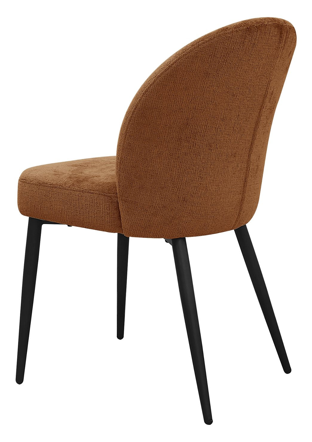 Cleo Rust Chenille Fabric Dining Chair with Black Legs (Pair) - Home Furniture Interiors