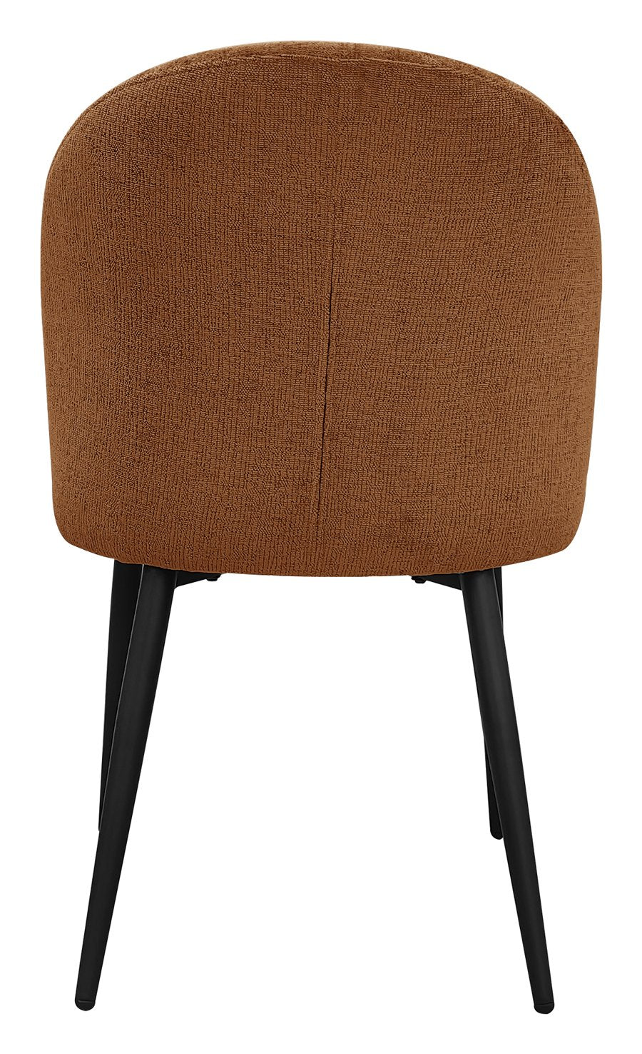 Cleo Rust Chenille Fabric Dining Chair with Black Legs (Pair) - Home Furniture Interiors