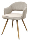 Hanson Beige Fabric And Ivory Faux Leather Two Tone Chair with Oak Effect Legs (Pair)