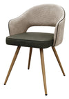 Hanson Beige Fabric And Olive Faux Leather Two Tone Chair with Oak Effect Legs (Pair)