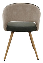 Hanson Beige Fabric And Olive Faux Leather Two Tone Chair with Oak Effect Legs (Pair) - Home Furniture Interiors