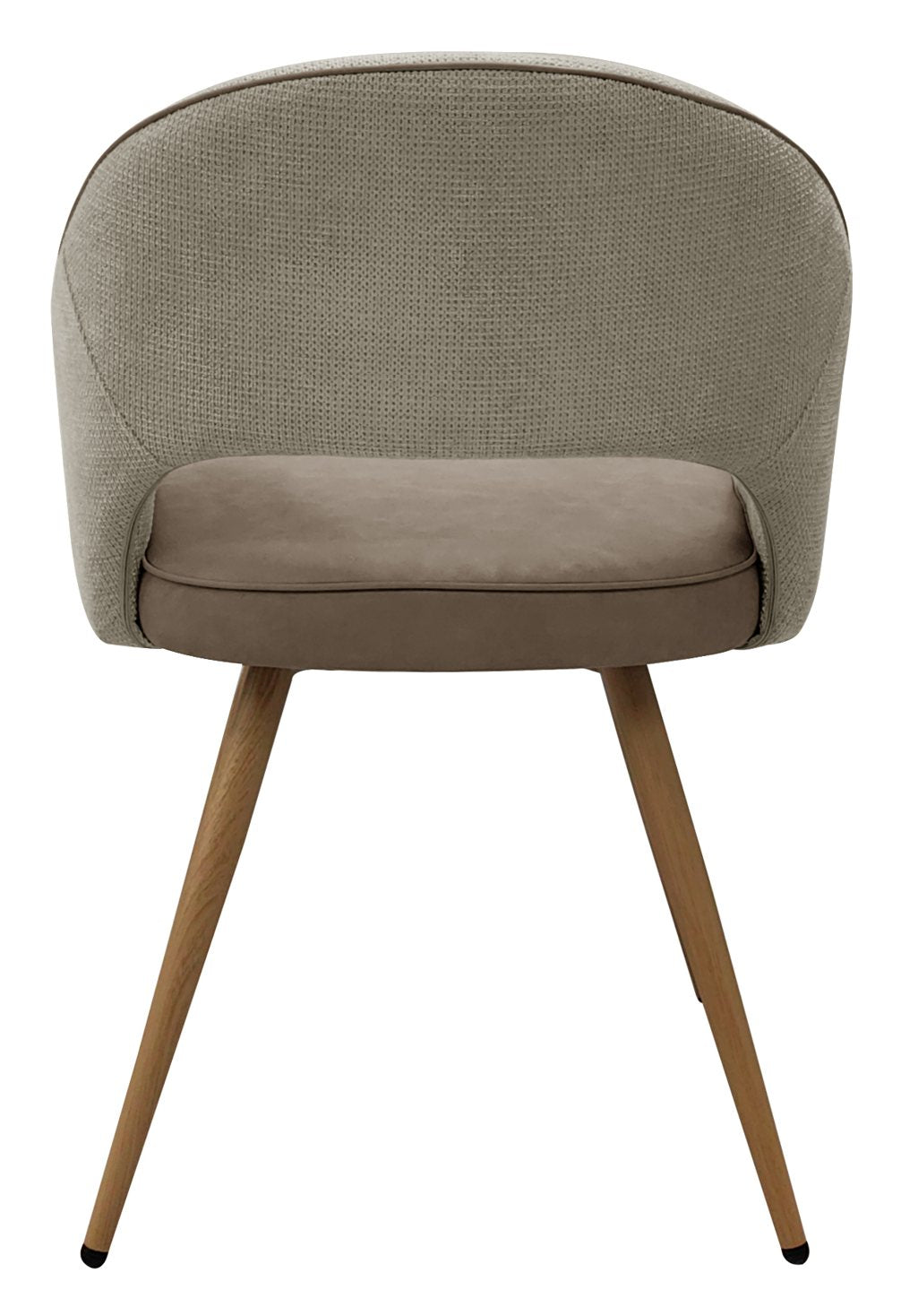 Hanson Beige Fabric And Stone Vintage Faux Leather Two Tone Chair with Oak Effect Legs (Pair) - Home Furniture Interiors