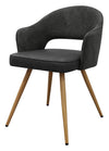 Hanson Grey Fabric And Dark Grey Faux Leather Two Tone Chair with Oak Effect Legs (Pair)