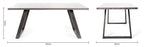 Rectangular 6ft Grey Painted Dining Table Glass Top - Home Furniture Interiors