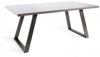 Rectangular 6ft Grey Painted Dining Table Glass Top - Home Furniture Interiors