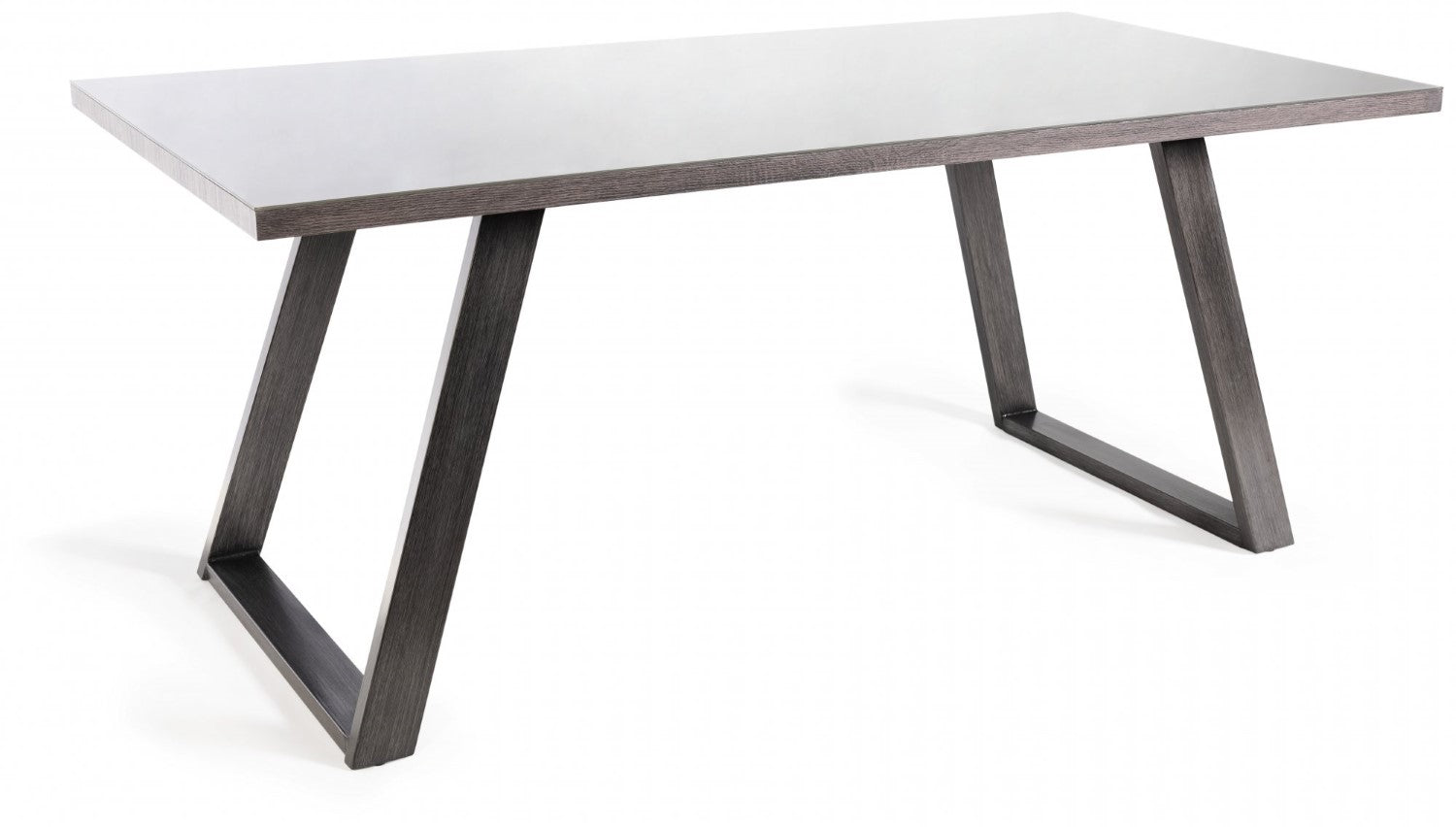 Grey Glass Rectangular Dining Set 6 Blue Velvet Chairs - Home Furniture Interiors