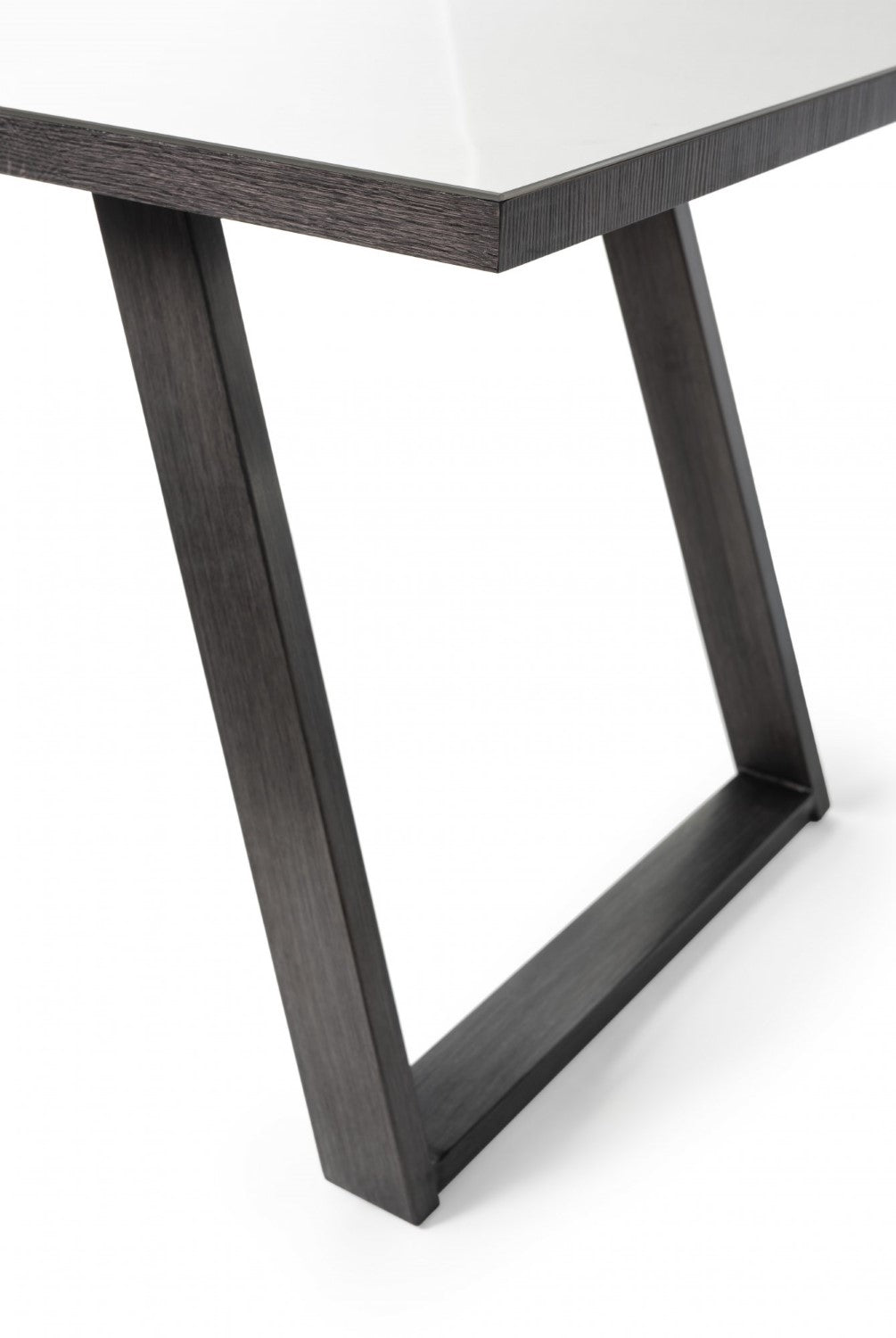 Rectangular 6ft Grey Painted Dining Table Glass Top - Home Furniture Interiors
