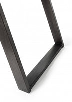 Rectangular 6ft Grey Painted Dining Table Glass Top - Home Furniture Interiors