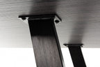 Rectangular 6ft Grey Painted Dining Table Glass Top - Home Furniture Interiors