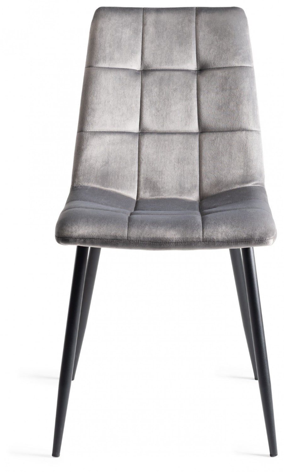 Clear Glass Dining Table Set 4 Grey Velvet Dining Chairs - Home Furniture Interiors