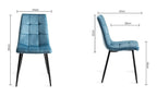 Rectangular Dining Table 6 Blue Velvet Chairs Dining Set - Home Furniture Interiors