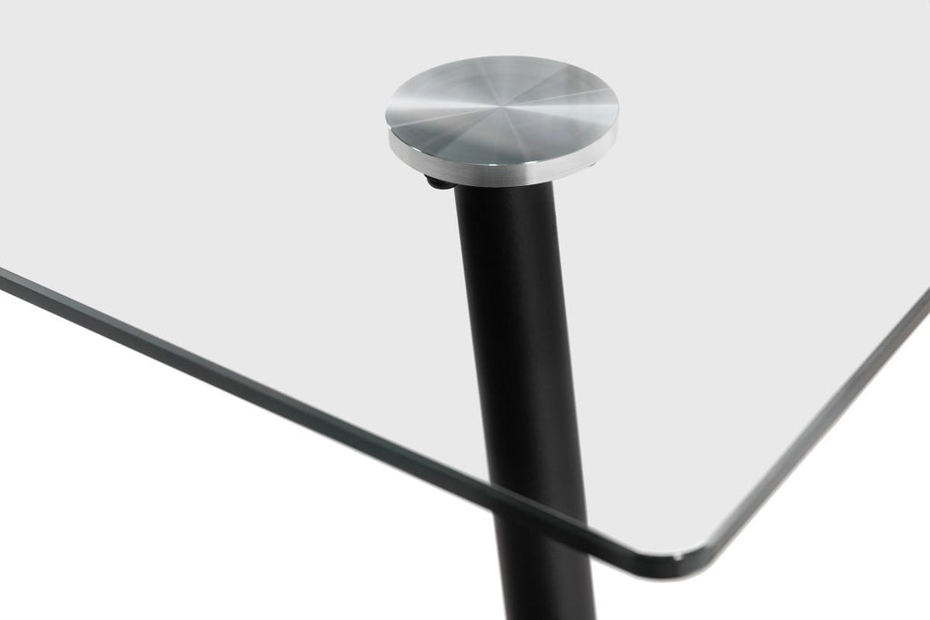 Glass Top Dining Table Black Legs - Home Furniture Interiors