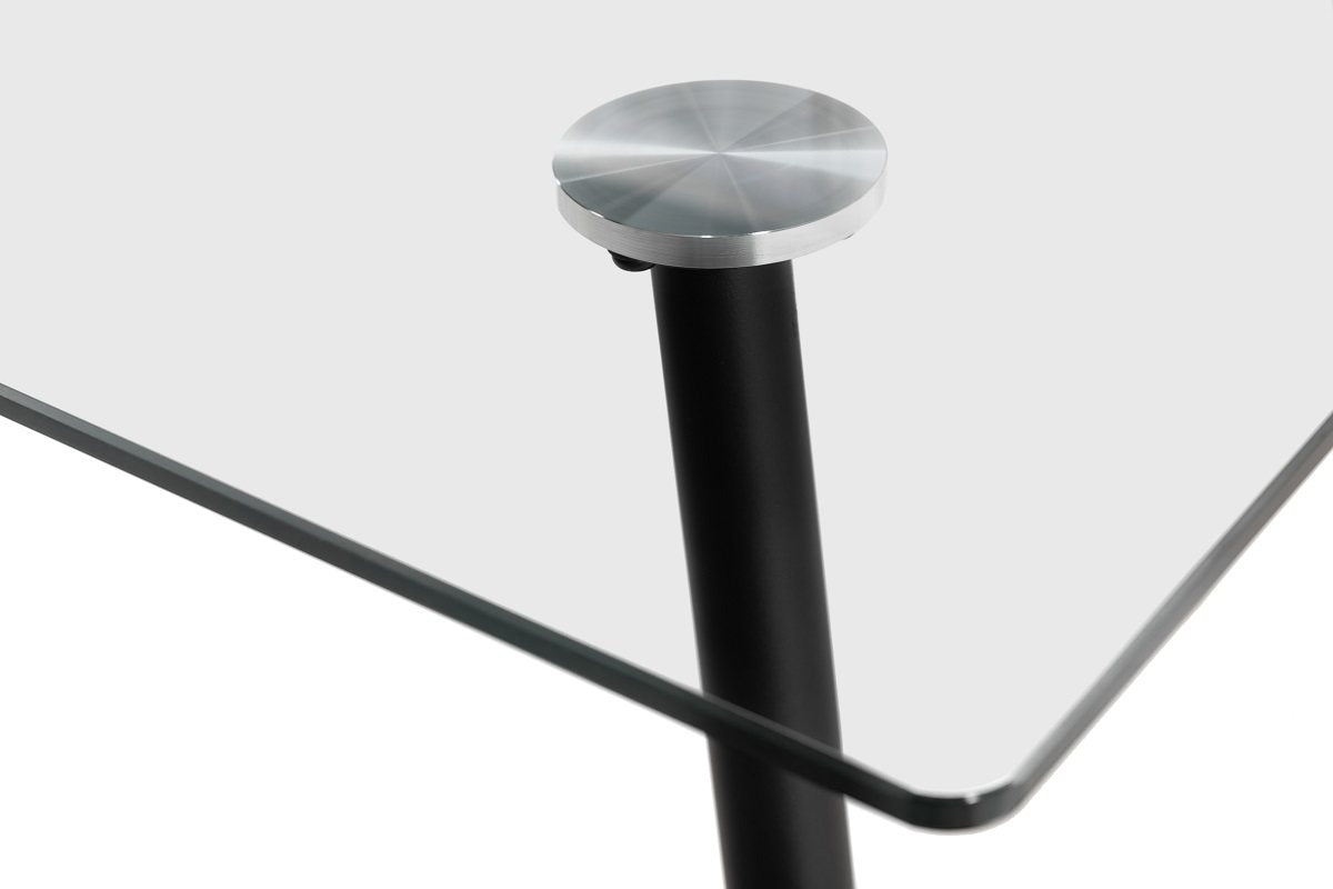 Glass Top Dining Table Black Legs - Home Furniture Interiors