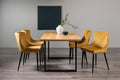 Oak Dining Table 4 Yellow Velvet Chairs Dining Set