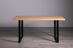 Oak Dining Table 4 Yellow Velvet Chairs Dining Set - Home Furniture Interiors