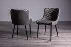 Rustic Oak Dining Table Set 6 Grey Leather Dining Chairs - Home Furniture Interiors