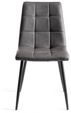 Rustic Oak 160cm Dining Set 4 Dark Grey Leather Chairs - Home Furniture Interiors