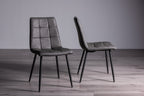Rustic Oak Dining Table Set 6 Dark Grey Leather Chairs - Home Furniture Interiors