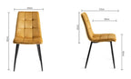 Oak Dining Table Set with 4 Yellow Velvet Chairs - Home Furniture Interiors