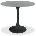 Matte Grey Sintered Stone Top Round Dining Table - Home Furniture Interiors