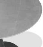 Matte Grey Sintered Stone Top Round Dining Table - Home Furniture Interiors