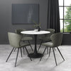 Matte White Sintered Stone Top Round Dining Table