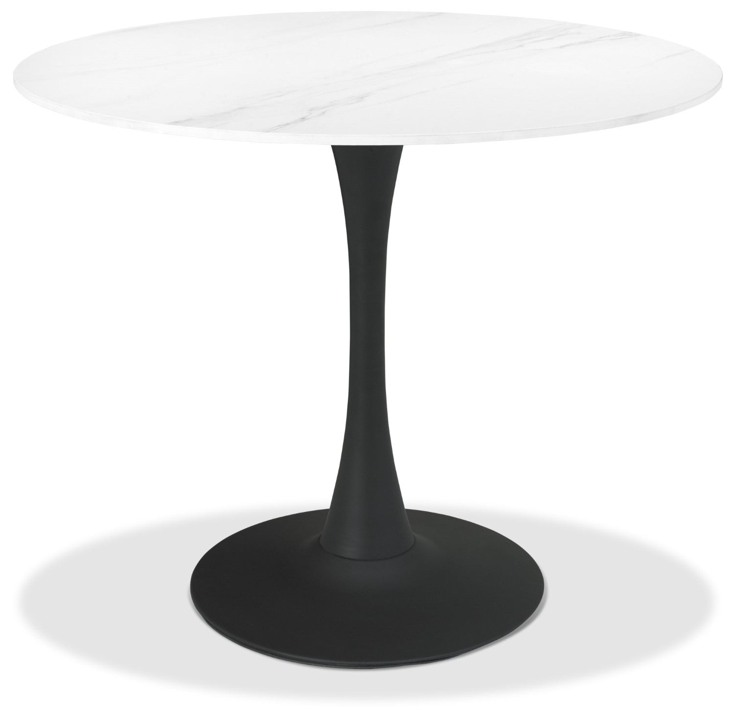 Matte White Sintered Stone Top Round Dining Table - Home Furniture Interiors