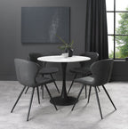 Matte White Sintered Stone Top Round Dining Table - Home Furniture Interiors