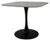 Grey Sintered Stone 90cm Square Bistro Table with Black Base