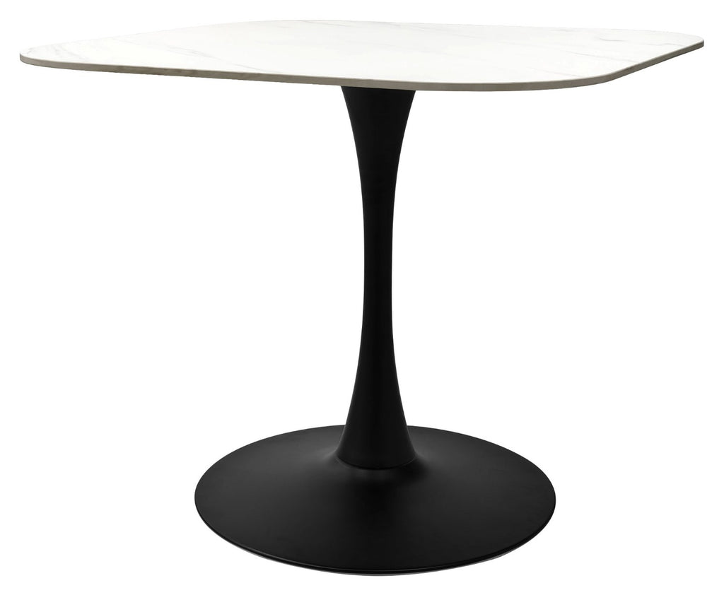 White Marble Effect 90cm Square Bistro Dining Table