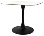 White Marble Effect 90cm Square Bistro Dining Table
