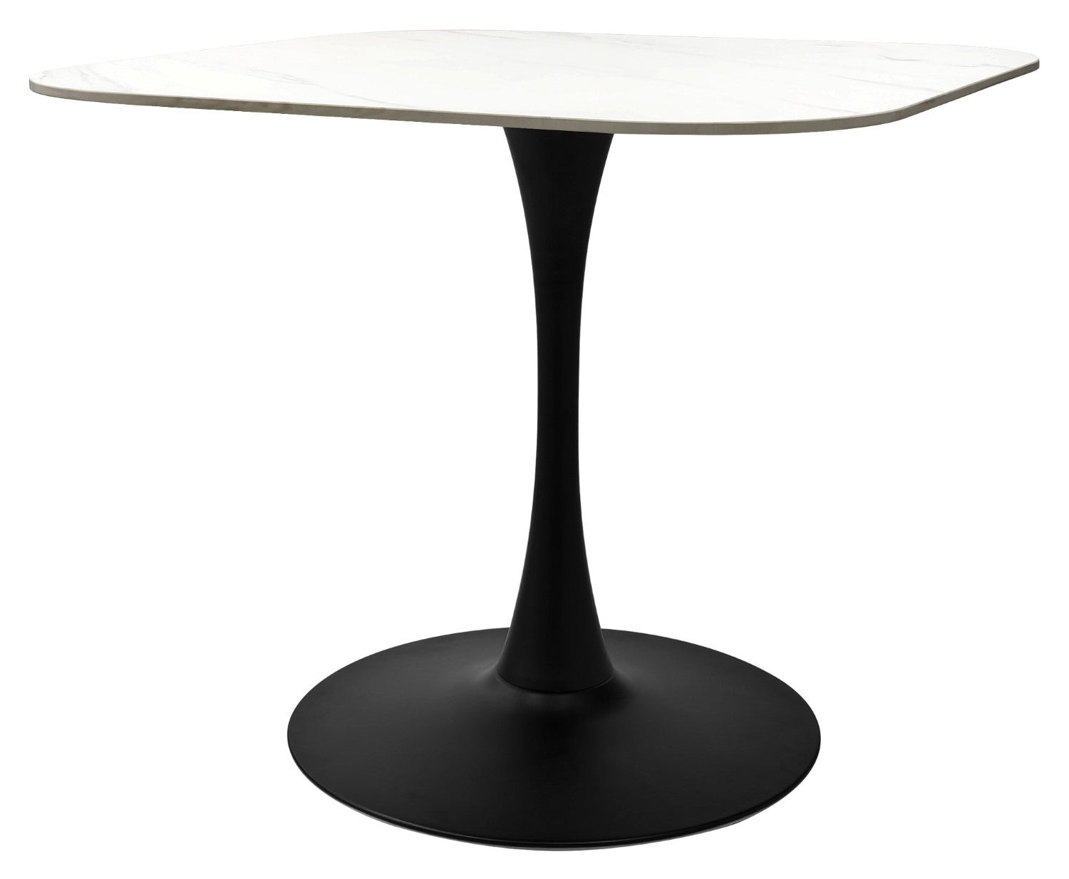 White Marble Effect 90cm Square Bistro Dining Table