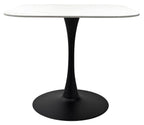 White Marble Effect 90cm Square Bistro Dining Table - Home Furniture Interiors