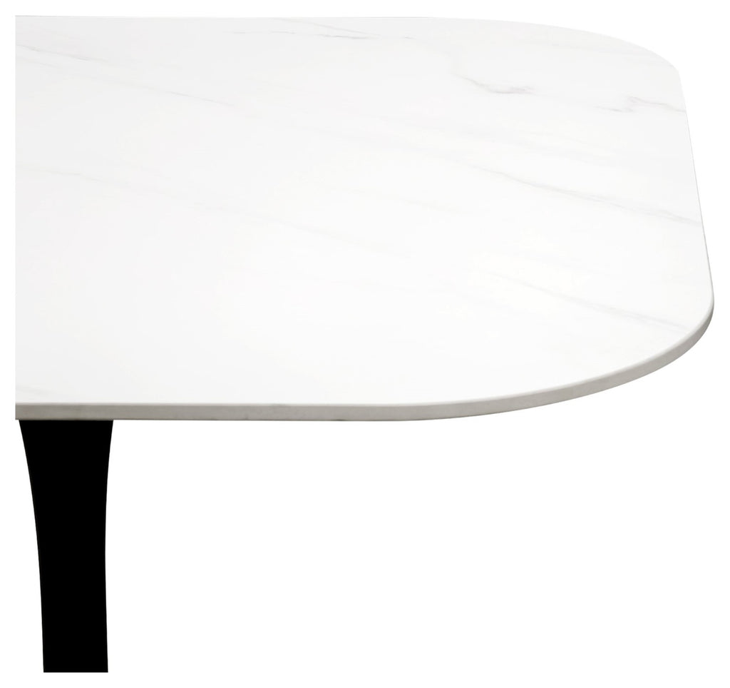 White Marble Effect 90cm Square Bistro Dining Table - Home Furniture Interiors