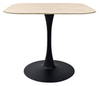Beige Stone Topped Square Bistro Table with Pedestal Base - Home Furniture Interiors