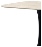 Beige Stone Topped Square Bistro Table with Pedestal Base - Home Furniture Interiors