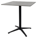 Grey Marble Effect Square Bistro Table with Black Base - Home Furniture Interiors