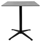 Grey Marble Effect Square Bistro Table with Black Base - Home Furniture Interiors