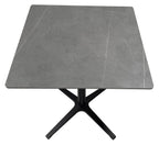 Grey Marble Effect Square Bistro Table with Black Base - Home Furniture Interiors