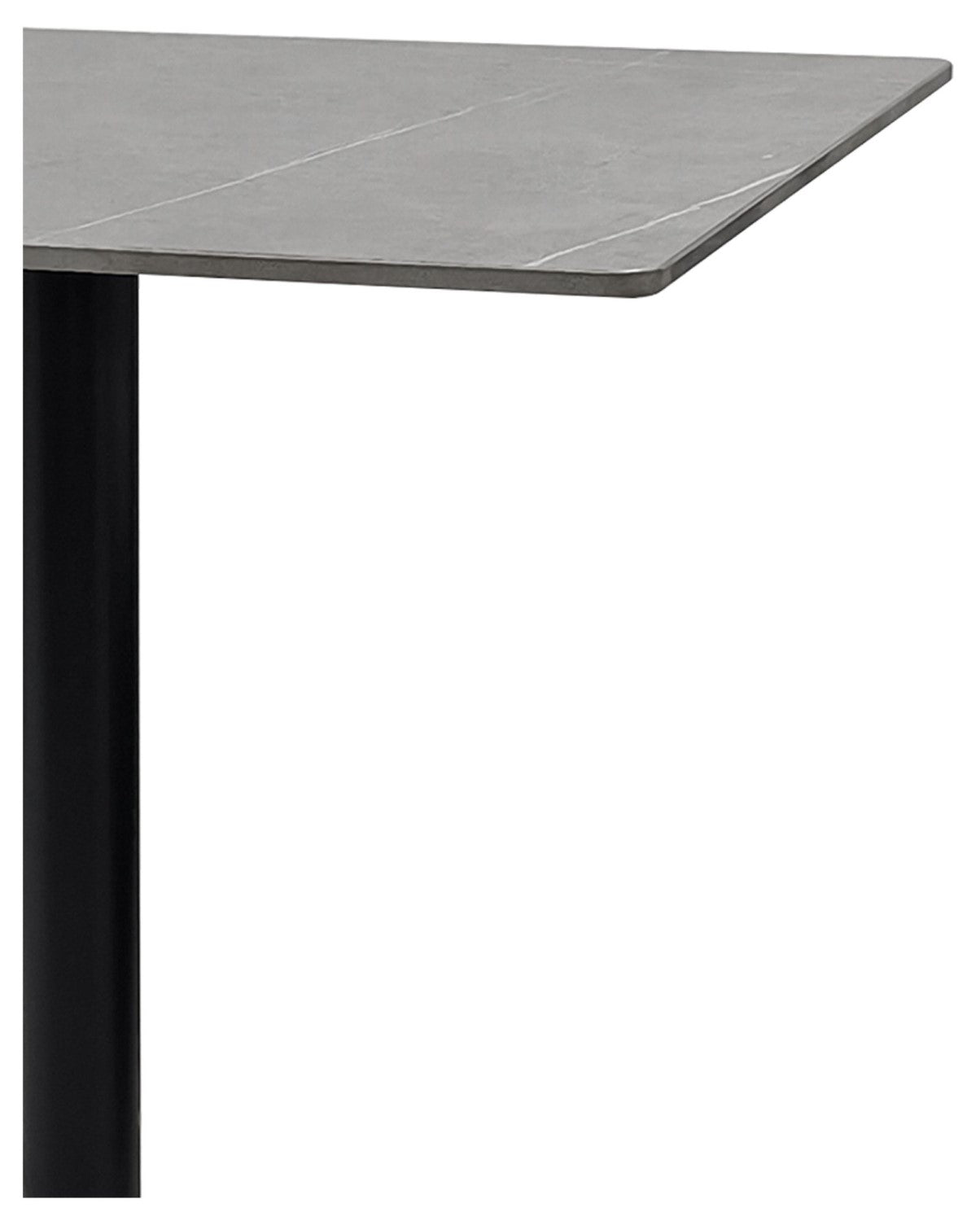 Grey Marble Effect Square Bistro Table with Black Base - Home Furniture Interiors