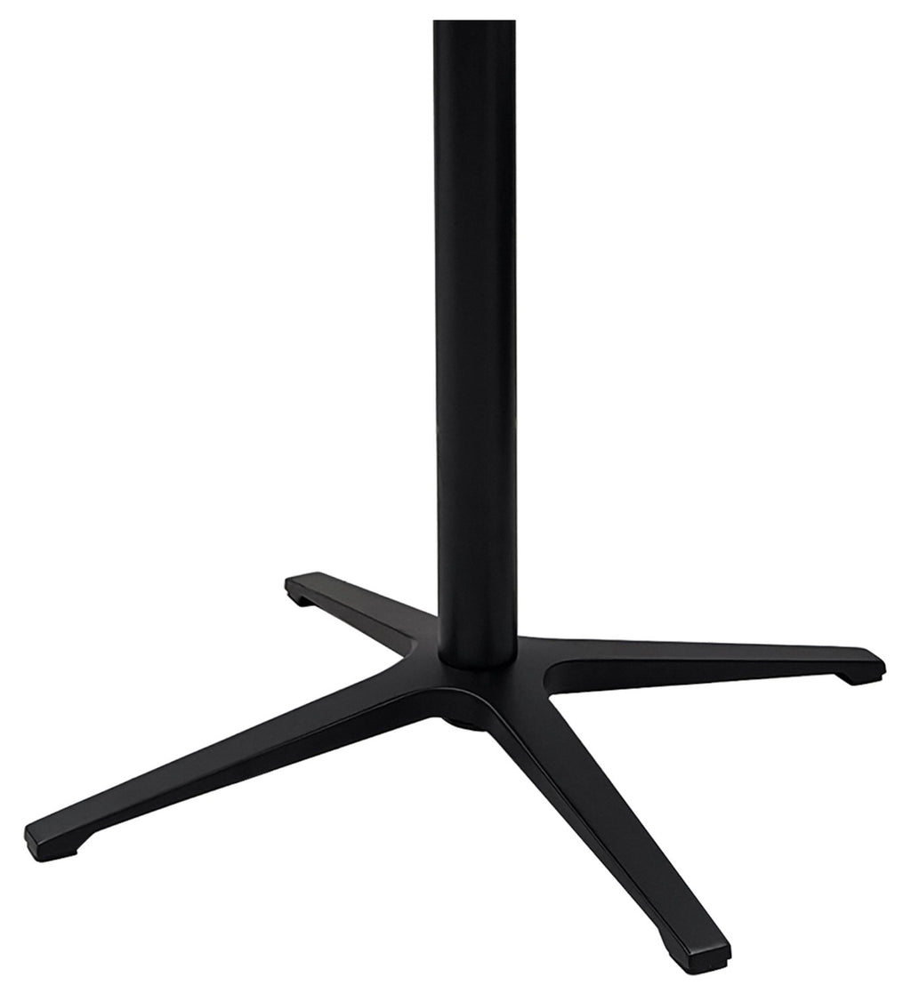 Grey Marble Effect Square Bistro Table with Black Base - Home Furniture Interiors