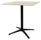 Beige Mable Effect Square Bistro Table with Black Base - Home Furniture Interiors