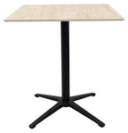 Beige Mable Effect Square Bistro Table with Black Base - Home Furniture Interiors