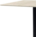 Beige Mable Effect Square Bistro Table with Black Base - Home Furniture Interiors
