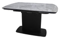 Light grey gloss marble effect large extending dining table by Bentley Designs, showcasing its elegant surface and modern design.