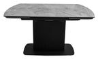 Light grey gloss marble effect large extending dining table by Bentley Designs, showcasing its sleek surface and spacious design.