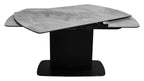 Light grey gloss marble effect large extending dining table by Bentley Designs showing the tabletop and extension leaves.